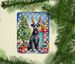 Kerry Blue Terrier Christmas Reindeer Porcelain Ornament Christmas Tree Hanging Decorations For Home Christmas Holiday, Rectangle, Gift, Multicolor_maomaolike.com