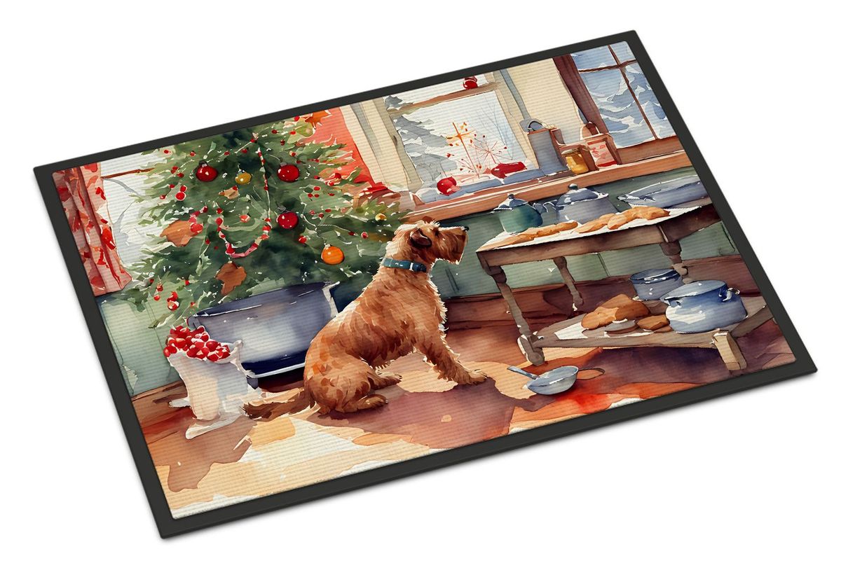 Airedale Terrier Christmas Cookies Doormat Front Door Mat Indoor Outdoor Rugs For Entryway, Non Slip Washable Low Pile, 24H X 36W_maomaolike.com