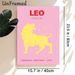 Leo Zodiac Painting Poster, Soft Pastel Style Yellow Lion With Zodiac Traits Poster, Features Leo's Birth Date And Core Traits, Ideal For Bedroom And_maomaolike.com
