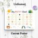 Potty Chart Painting Poster, Watercolor Cute Woodland Scene Poster, Functional Design To Track Potty Training Progress, Suitable For Bathroom_maomaolike.com