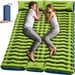 Double Sleeping Pad - Self Inflating 4" Extra-Thick for 2 Person with Pillow Built-in Foot Pump Inflatable Sleeping Mat for Backpacking, Hiking_maomaolike.com