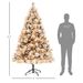 Pre-Lit Artificial Christmas Tree With Clear Lights And Tips, Snow Flocked Christmas Tree With Metal Stand, Hinged Xmas Tree For Home Office Holiday_maomaolike.com