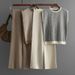 Women's Clothing Fashion suit for women, new sleeveless striped sweater top, two piece suit, high waist straight wide leg pants_maomaolike.com