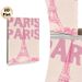 Paris Eiffel Tower Themed Painting Poster, Soft Pink Hand-drawn Style Poster, Gentle Romantic Piece Ideal For Bedroom, Living Room Wall Decor_maomaolike.com