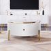 Modern Round Coffee Table With 2 Large Drawers Storage Accent Table(31.5'')_maomaolike.com