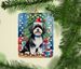 Havanese Christmas Reindeer Porcelain Ornament Christmas Tree Hanging Decorations For Home Christmas Holiday, Rectangle, Gift, Multicolor_maomaolike.com