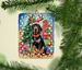 Black And Tan Coonhound Christmas Reindeer Porcelain Ornament Christmas Tree Hanging Decorations For Home Christmas Holiday, Rectangle, Gift, Multicolor_maomaolike.com