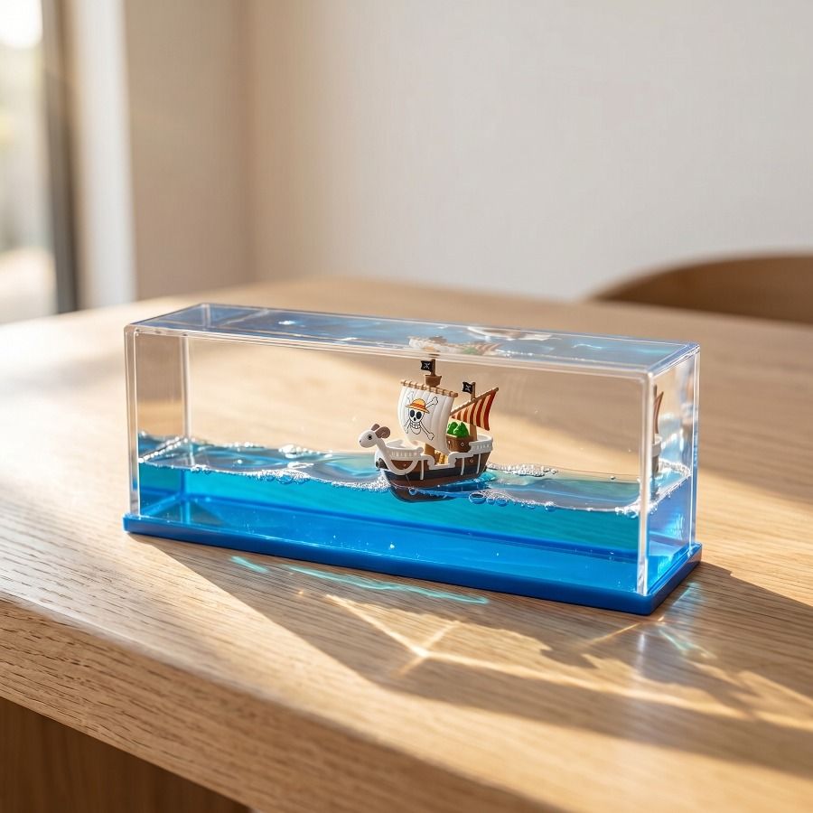 One Piece Thousand Sunny Ship Drif Bole Fluid Liquid Going Merry Luffy Barcos Floaing Boa Desk Decor Decoraion_maomaolike.com