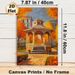 Autumn Gazebo Painting Poster, Vibrant Impressionist-style Poster Featuring Warm-toned Fall Gazebo With Golden Foliage And Houses, Adds Cozy Seasonal_maomaolike.com