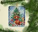 Dachshund Christmas Reindeer Porcelain Ornament Christmas Tree Hanging Decorations For Home Christmas Holiday, Rectangle, Gift, Multicolor_maomaolike.com