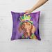 Vizsla King Of Mardi Gras Throw Pillow Machine Washable, Indoor Outdoor Decorative Pillow For Couch, Bed Or Patio, 18Hx18W_maomaolike.com