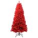 Artificial 5ft Red Christmas Tree With 624 PVC Branch Tips, Hinged Premium & Foldable Base For Indoor Holiday Decorating_maomaolike.com