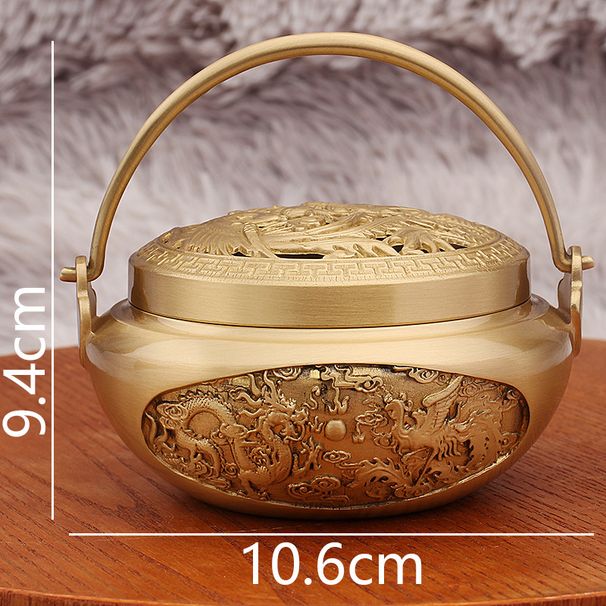 Brass Portable Indoor Sandalwood Incense Burner Carbon Dragon And Phoenix Auspicious Hand Warmer Metal Ornament Craft_maomaolike.com