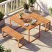 3 Pieces Acacia Wood Picnic Set With Outdoor Dining Table And 2 Benches For 4 People For Patio, Garden, Yard, Or Poolside Use_maomaolike.com