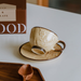 Vintage Kiln Transformed Glazed Relief Flower Ceramic Coffee Cup And Plate Set_maomaolike.com