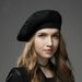 Hot Sale new Women's Hat Fashion Solid Color Wool Knitted Berets With Rhinestones Ladies Beanie Beret Black wine red cap female_maomaolike.com