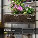 Outdoor Wicker Planter With Trellis For Climbing Plants, Freestanding Rattan Garden Box With Storage Shelf, Brown_maomaolike.com