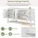 Elegant Retro Console Table/Storage Cabinet/Sideboard With Mirrored Doors,Spacious Shelves,and Durable Acacia Wood Legs - Perfect For Living Room,Dining Room,or Entryway_maomaolike.com