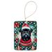 Pug Christmas Porcelain Ornament Christmas Tree Hanging Decorations For Home Christmas Holiday, Rectangle, Gift, Multicolor_maomaolike.com