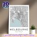 Melbourne City Map Painting Poster, Minimalist Line Art Urban Map Poster, Clear Detailed Geographic Layout, Ideal For Home Office And Living Room Wall_maomaolike.com