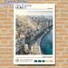 Beirut Coastal City Painting Poster, Warm-toned Minimalist Urban Landscape Poster, Features Charming Seaside City Skyline, Ideal For Home And Office_maomaolike.com