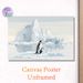 Penguin & Iceberg Themed Painting Poster, Soft-hued Minimalist Arctic Landscape Poster, Serene Tranquil Artwork Suitable For Living Room, Bedroom And_maomaolike.com