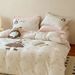 1 Cartoon Patch Embroidery Waffle Milk Bedding Set Winter Thickened Warm Double-Sided Velvet Duvet Cover_maomaolike.com