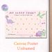 Dinosaur-themed Sleep Reward Chart Painting Poster, Pastel-toned Cute Dinosaur Illustration Poster, Practical Tool To Track Overnight Sleep Habits For_maomaolike.com