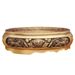 Brass Round Chinese Retro Ornament Home Indoor Incense Burner Treasure Basin Base Landscape Qilin Style_maomaolike.com