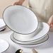 Premium Restaurant Quality 9 Or 10 Inch 【23cm/25cm】 Ceramic Dinner Plate - American Ribbed, High-Fired, Scandinavian Style For Kitchen & Dining_maomaolike.com