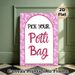 Potli Bag Themed Painting Poster, Pink Floral Patterned Border With Stylish Script Text Poster, Charming Decorative Sign Ideal For Festive Gatherings_maomaolike.com