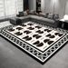 Living Room Rug Large Size Gorgeous Gold Frame Design Bedroom Rug Plush Thickened Machine Washable Thickened Underlay Interior Decorative Rug_maomaolike.com