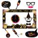 25Pcs Merry Christmas Happy New Year Photo Booth Props, Black Gold Paper Frames, Great For New Year Eve Party Photo Decor_maomaolike.com