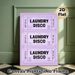 Laundry Disco Ticket Themed Painting Poster, Playful Vintage Ticket-style Poster, Whimsical Purple-toned Design Brings Lighthearted Touch, Ideal For_maomaolike.com