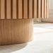 43.70 Inch Modern Handcraft Drum Coffee Table Oval Coffee Table For Living Room,Small Wooden Coffee Table With Sturdy Pedestal For Office_maomaolike.com
