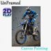 Motocross Themed Painting Poster, Dynamic Realistic Action Scene Poster, Vibrant Off-road Motorbike Racing Design, Suitable For Man Cave, Garage And_maomaolike.com