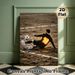 Soccer Player Painting Poster, Dynamic Illustrated Soccer Player Sliding For Ball Poster, Eye-catching Glowing Number 10 And Cleats, Ideal For Game_maomaolike.com