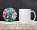 Peonies In Watercolor Large Sandstone Coasters Pack Of 4 Absorbent Round Coasters Decor Gifts For Men Or Women, 4 In, Multicolor_maomaolike.com