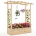 Wooden Raised Garden Bed Planter Box With Trellis And Hanging Roof_maomaolike.com