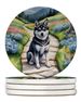 Alaskan Klee Kai Spring Garden Large Sandstone Coasters Pack Of 4 Absorbent Round Coasters Decor Gifts For Men Or Women, 4 In, Multicolor_maomaolike.com
