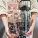 2L Large Capacity Plastic Water Cup Portable Drink Bottle With Time Marker For Outdoor Sports Fitness Kettle_maomaolike.com
