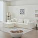 104.33" Sponge Sectional Sofa Couch For Living Room, L Shaped Modern Lamb Modular High Density Sponge Floor Sofa, Sherpa Fabric Sofa Couch With Chaise Lounge & Pillows, Upholstered Corner Cloud Couch_maomaolike.com