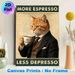 Vintage Cat & Espresso Painting Poster, Retro Nostalgic Styled Poster, Dapper Ginger Cat In Formal Suit Holding Floral Teacup With Fun Quote, Brings_maomaolike.com