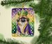 Pekingese King Of Mardi Gras Porcelain Ornament Christmas Tree Hanging Decorations For Home Christmas Holiday, Rectangle, Gift, Multicolor_maomaolike.com