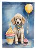 White Toy Poodle Happy Birthday House Flag Large Porch Sleeve Pole Decorative Outside Yard Banner Artwork Wall Hanging, Polyester, House Size, Multicolor_maomaolike.com