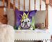 English Bulldog King Of Mardi Gras Throw Pillow Machine Washable, Indoor Outdoor Decorative Pillow For Couch, Bed Or Patio, 14Hx14W_maomaolike.com