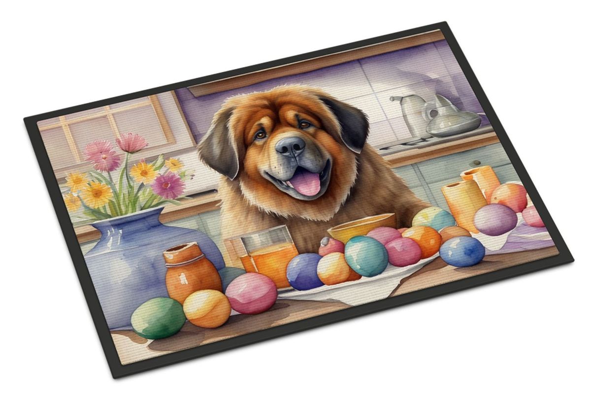 Decorating Easter Tibetan Mastiff Doormat Front Door Mat Indoor Outdoor Rugs For Entryway, Non Slip Washable Low Pile, 24H X 36W_maomaolike.com