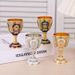 Vintage European Style Metal One Or Two Wine Glasses, High Footed Cups, Household Alloy Wedding Toasting Cups_maomaolike.com