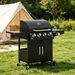 52" Barbecue Grill With Wheels 4+1 Burner Liquid Propane Gas Grill_maomaolike.com