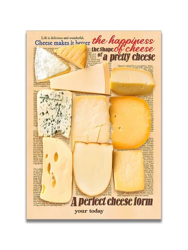 Cheese, Cream, Dairy, Kitchen Theme, Oil Painting Print, Decorative Art Print, Home Decor Art, Living Room Sofa Backdrop Decorative Art_maomaolike.com